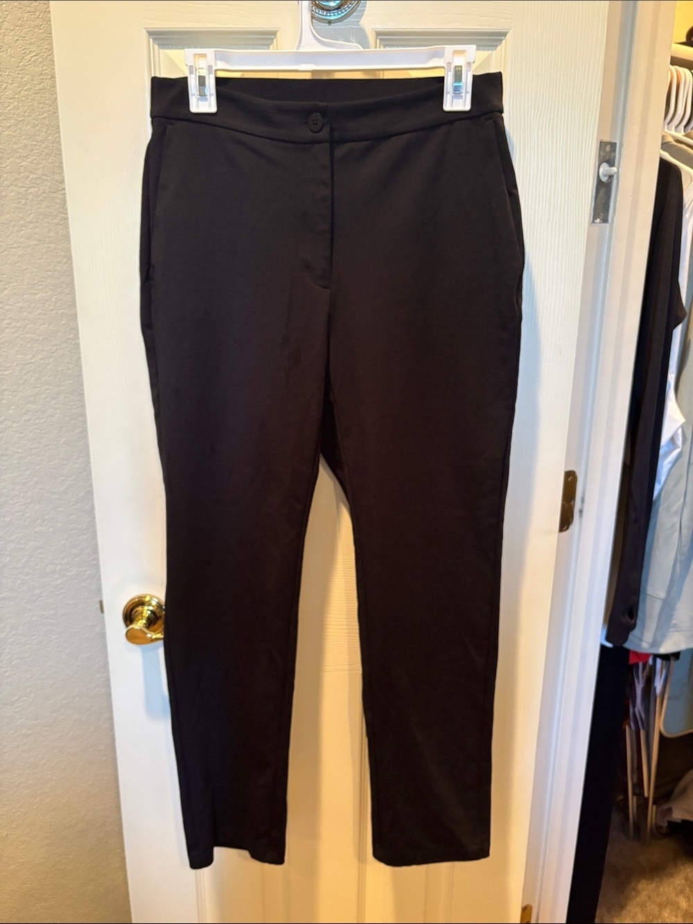 Eileen Fisher Dark Grey Stretch Tapered Ankle Trouser Pants Casual Size Small